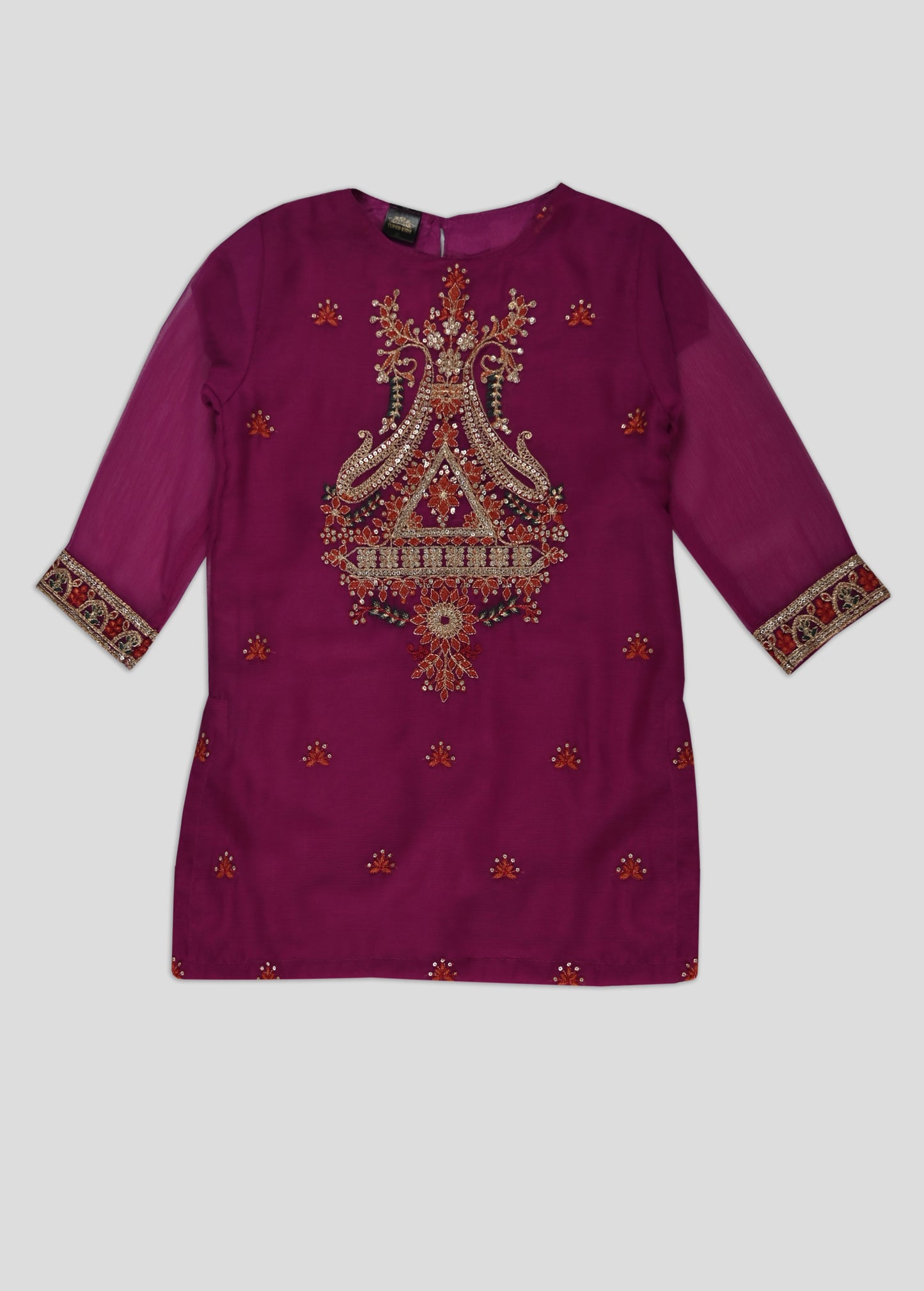Embellished Kameez Gharara & Dupatta