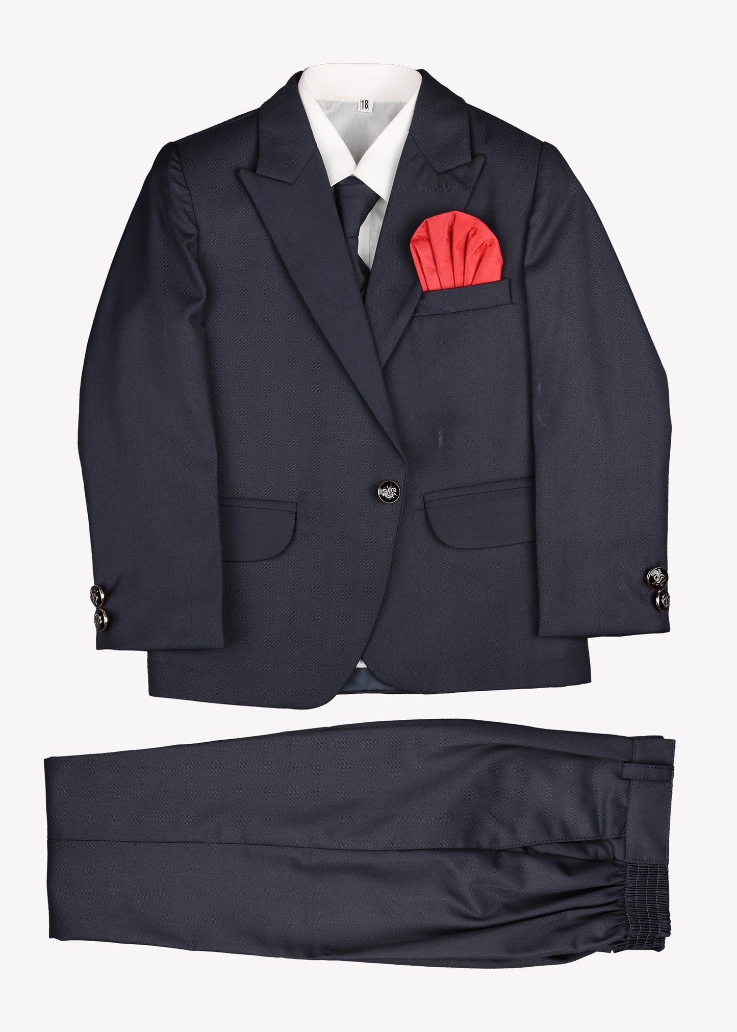 Boy's Coat Pant 5pcs- Navy Blue