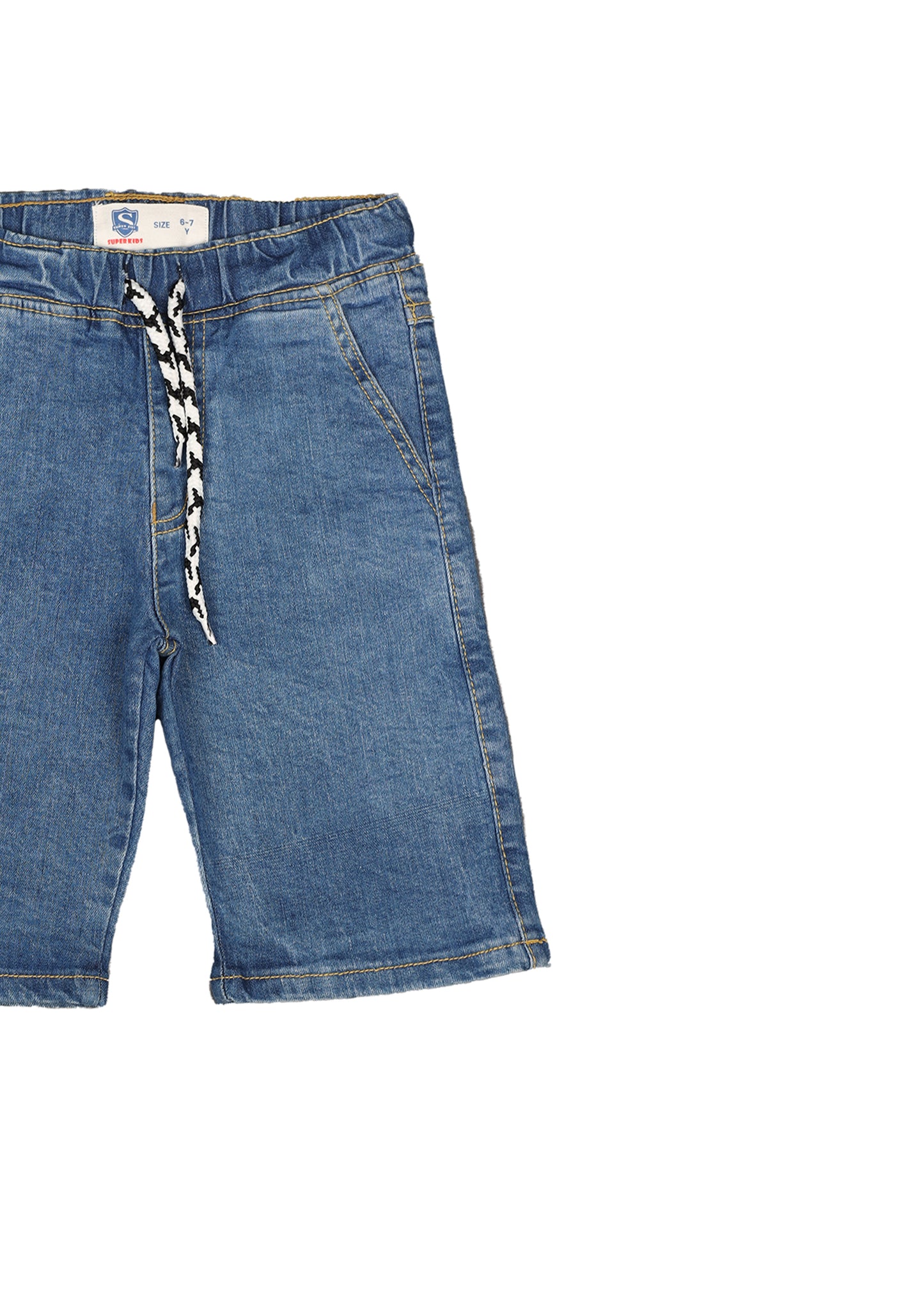Elastic Waist Denim Short