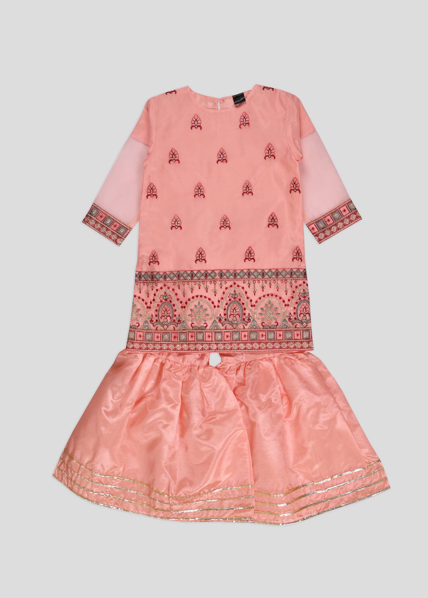 Embellished Kameez Gharara & Dupatta