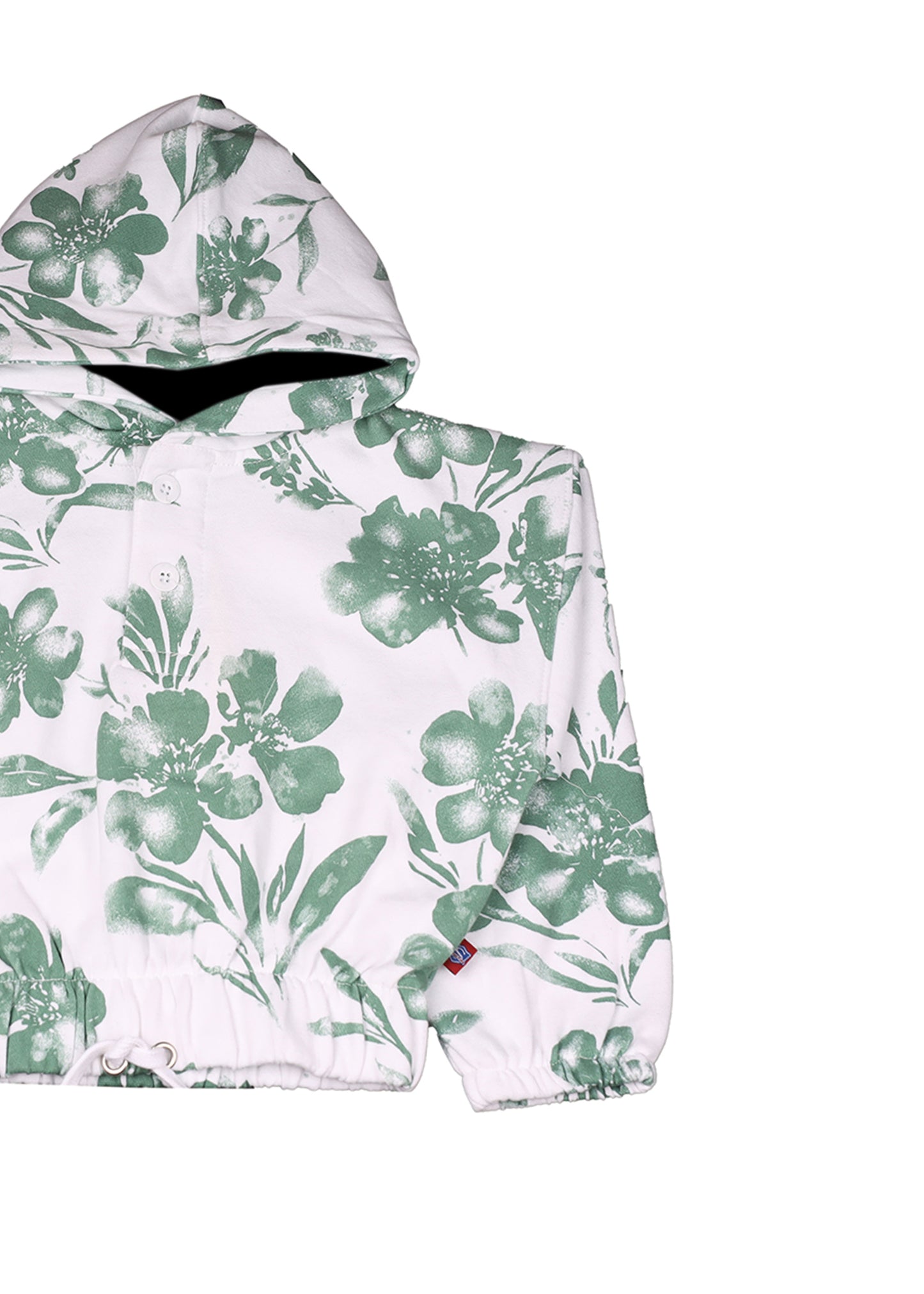 Floral Printed Crop Hoodie