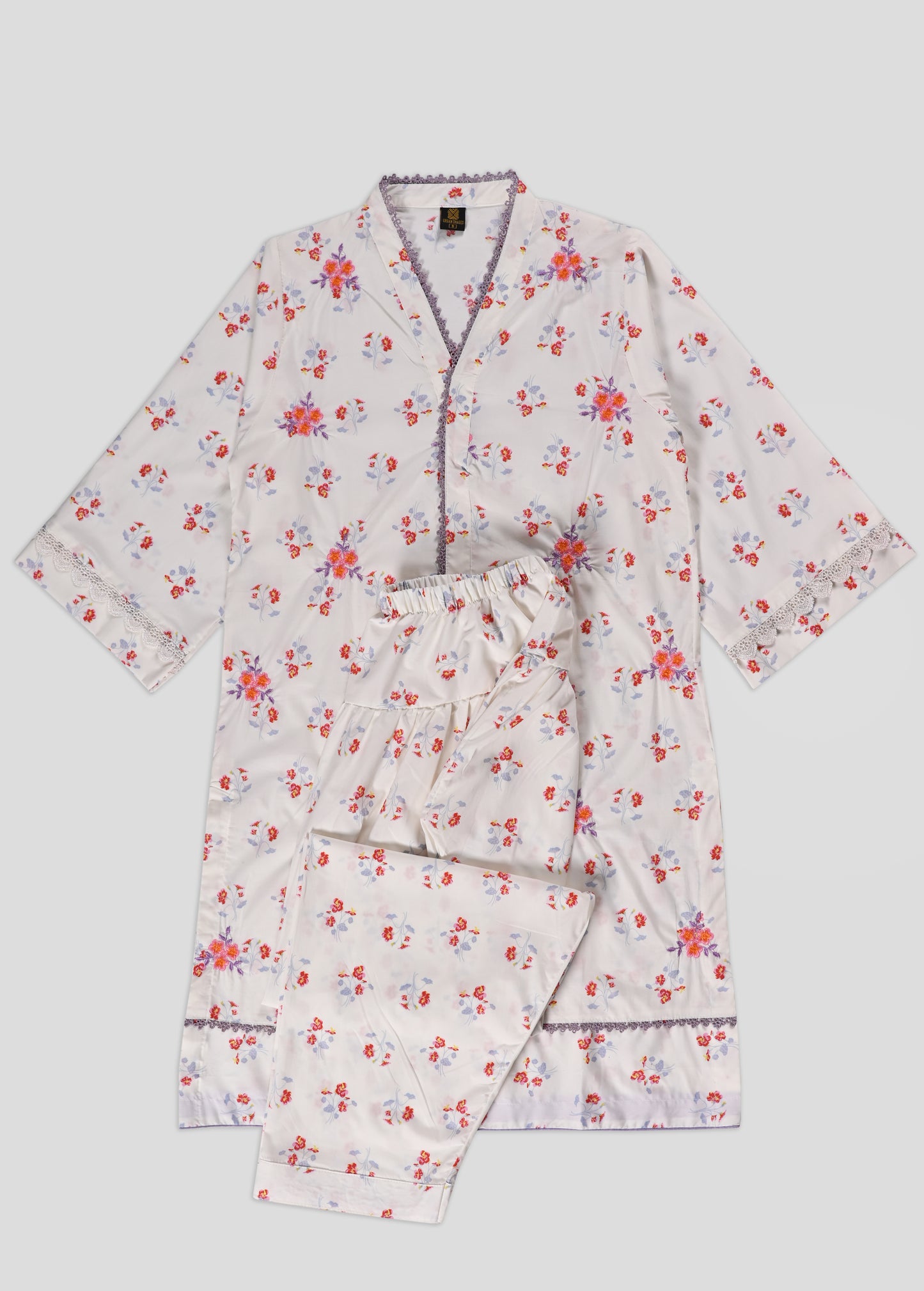 Ladies 2PC Printed Lawn Dress