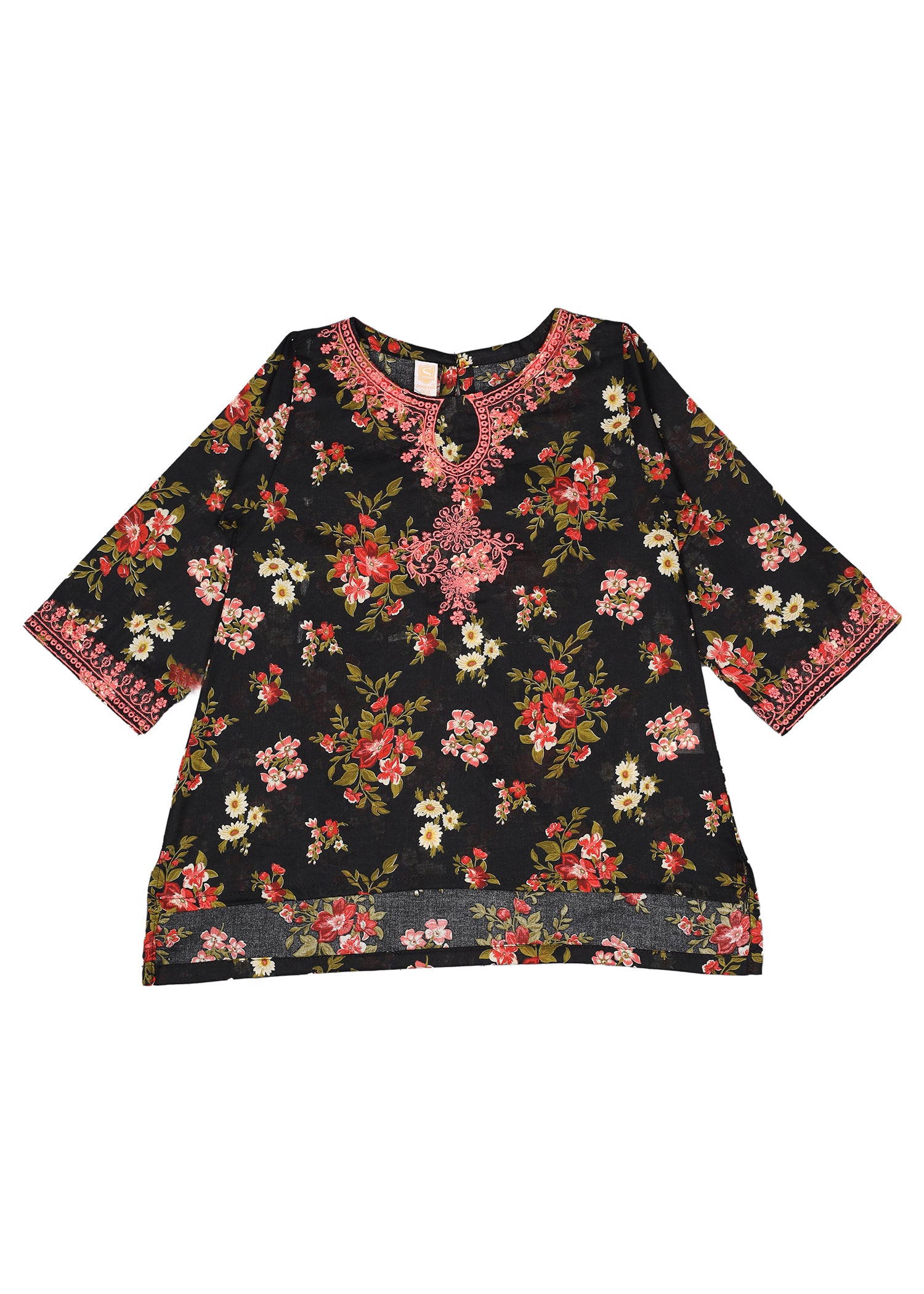 Embroidered Kameez With Loose Trouser