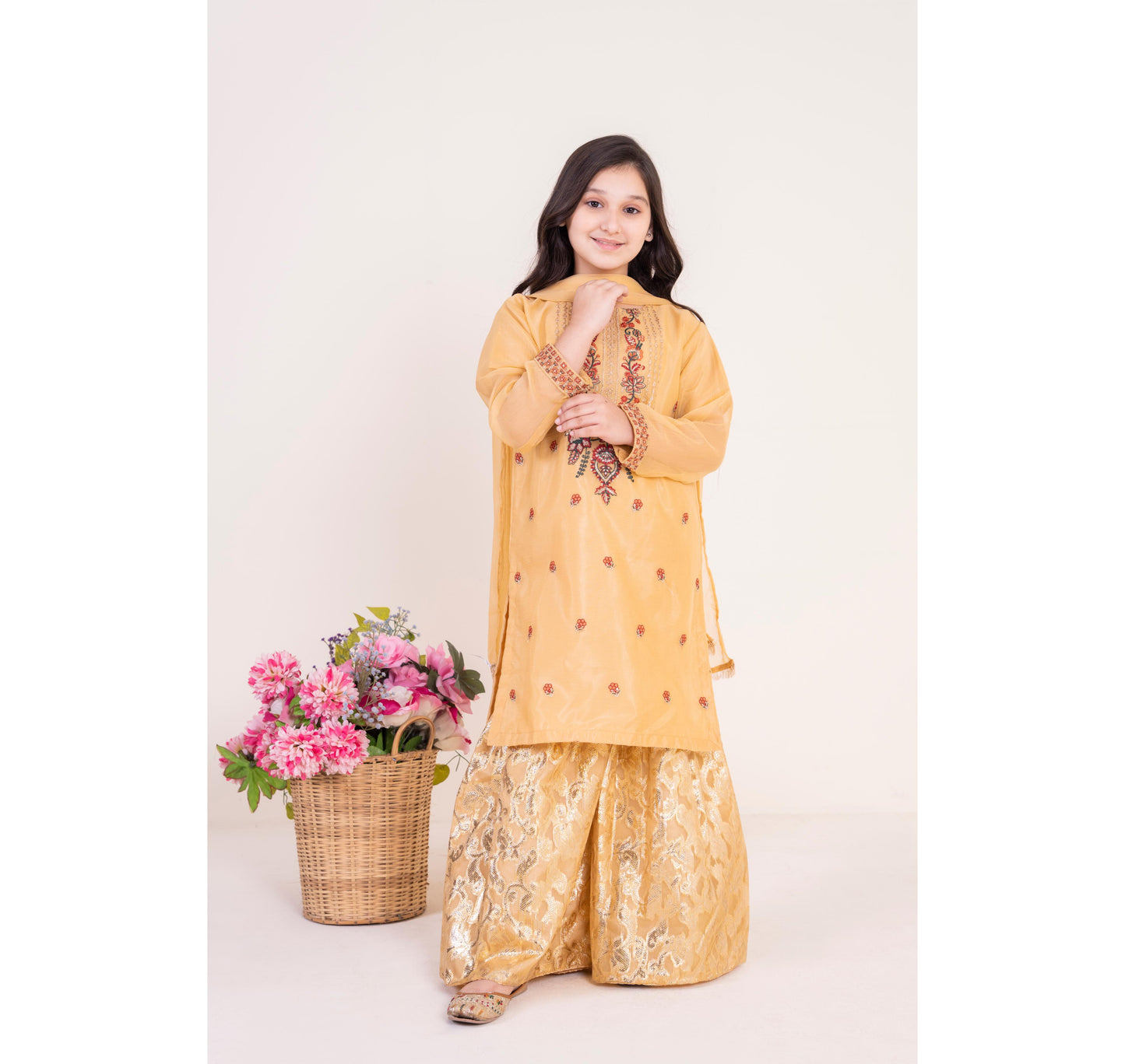 Embelliahed Kameez,Gharara & Dupatta
