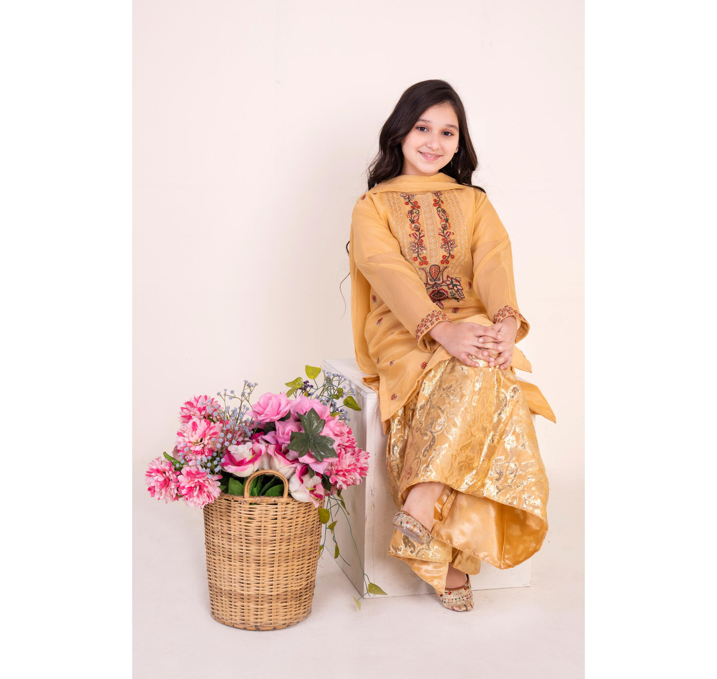 Embelliahed Kameez,Gharara & Dupatta