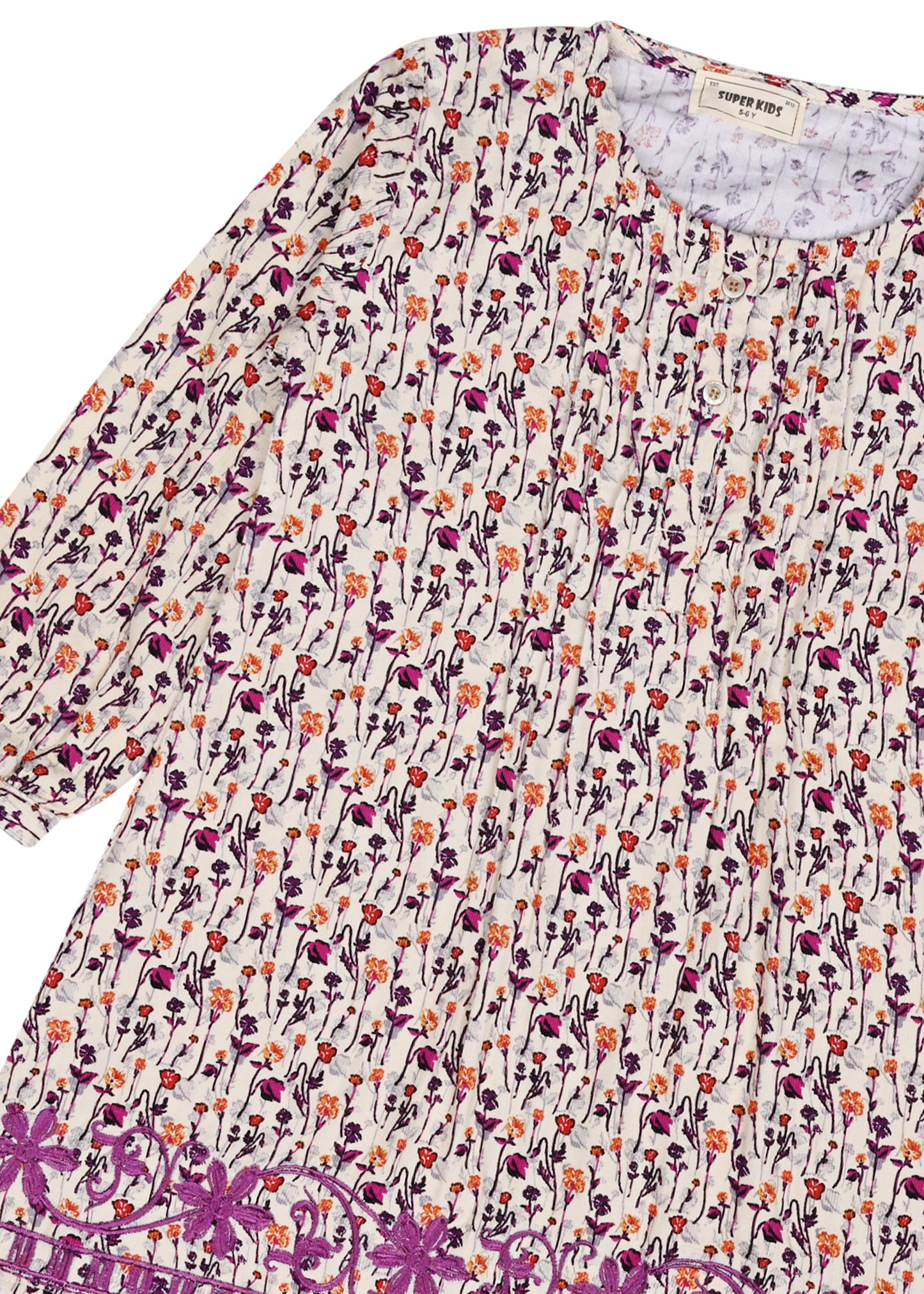 Corduroy Floral Printed Top