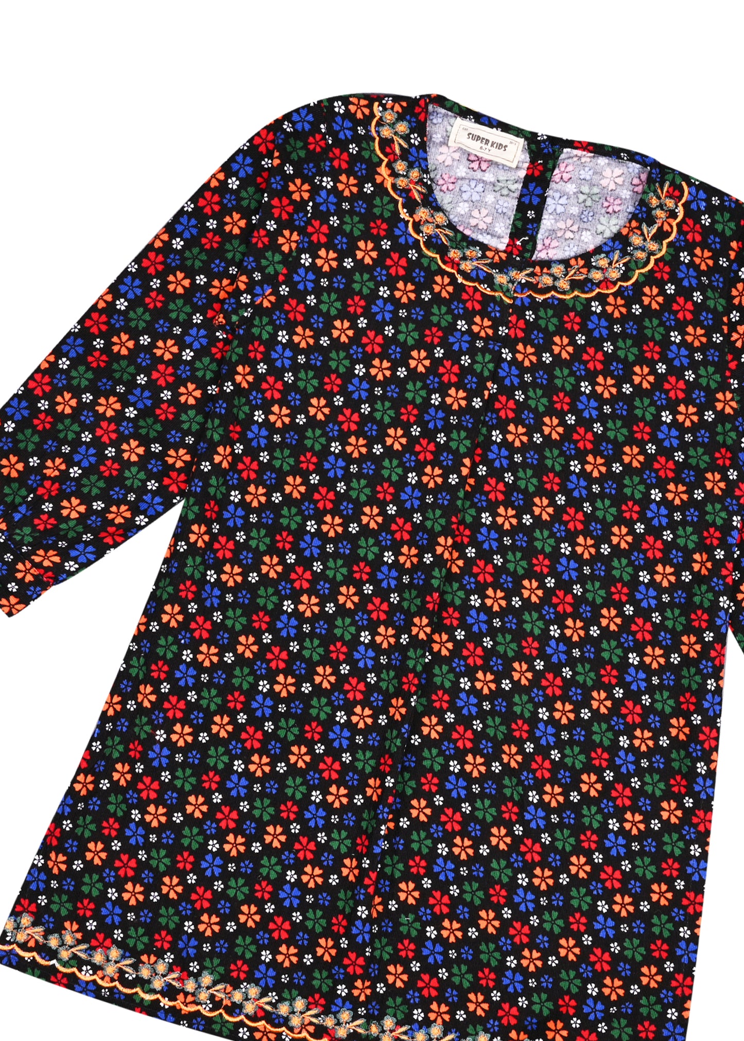 Corduroy Navy Printed TOP