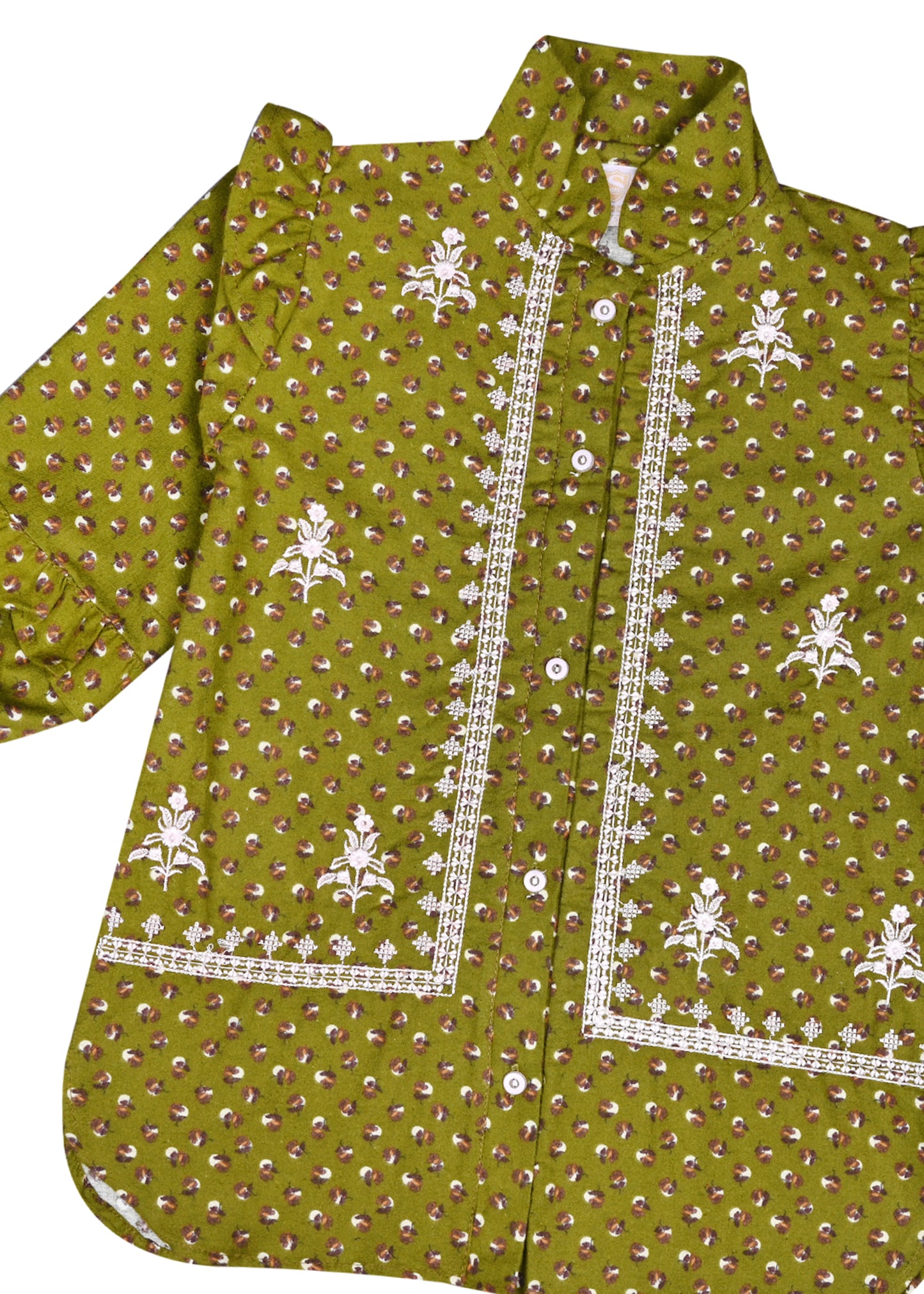 Green Embroidered Top