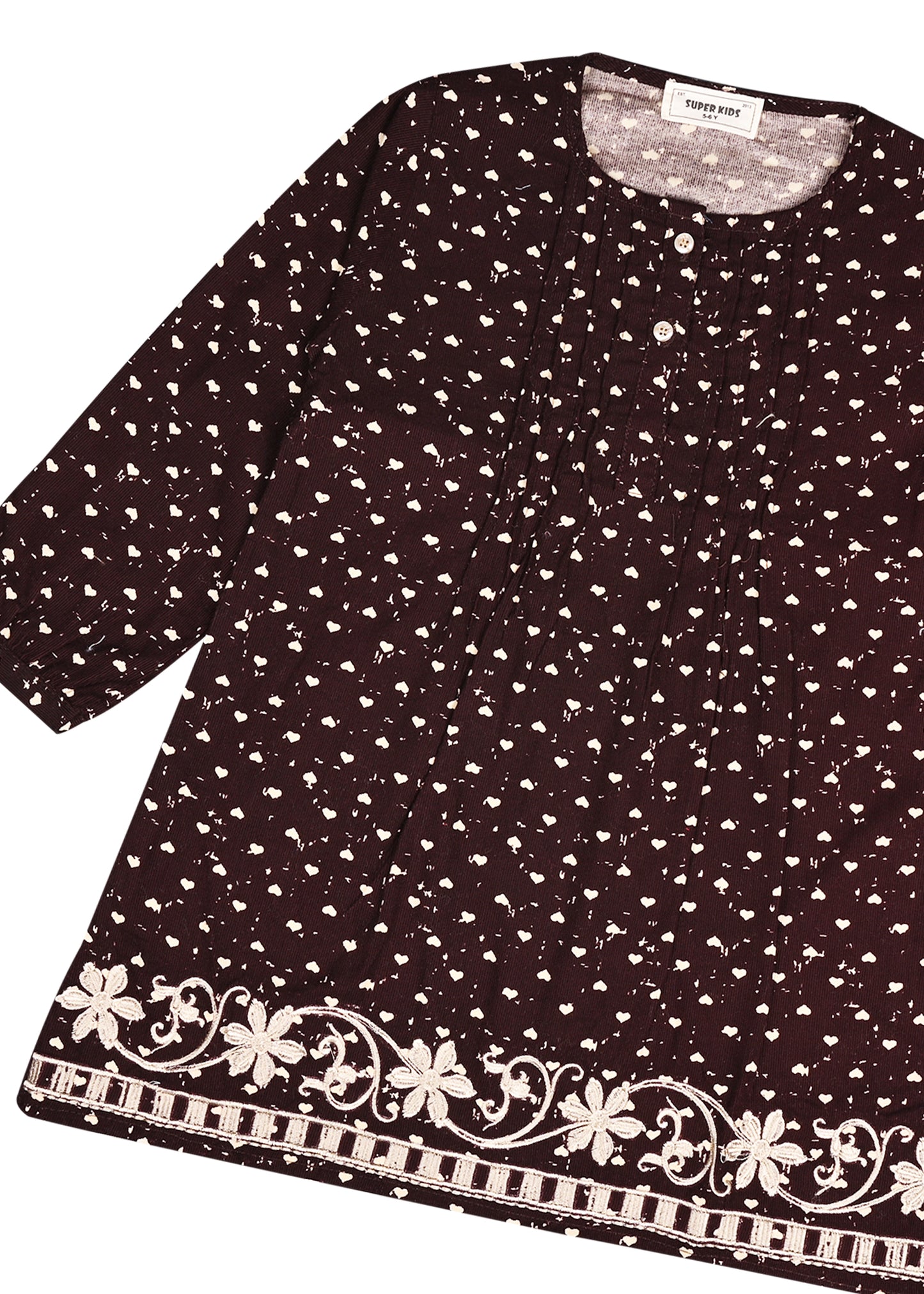 Corduroy Brown Embroiderd Top