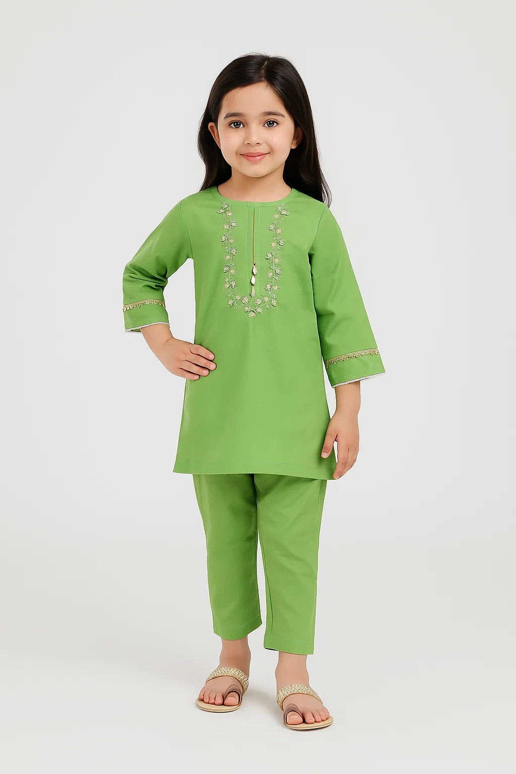 Embroidered Kurti With Trouser
