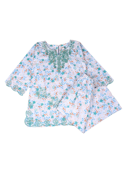 Embroidered Kameez With Shalwar