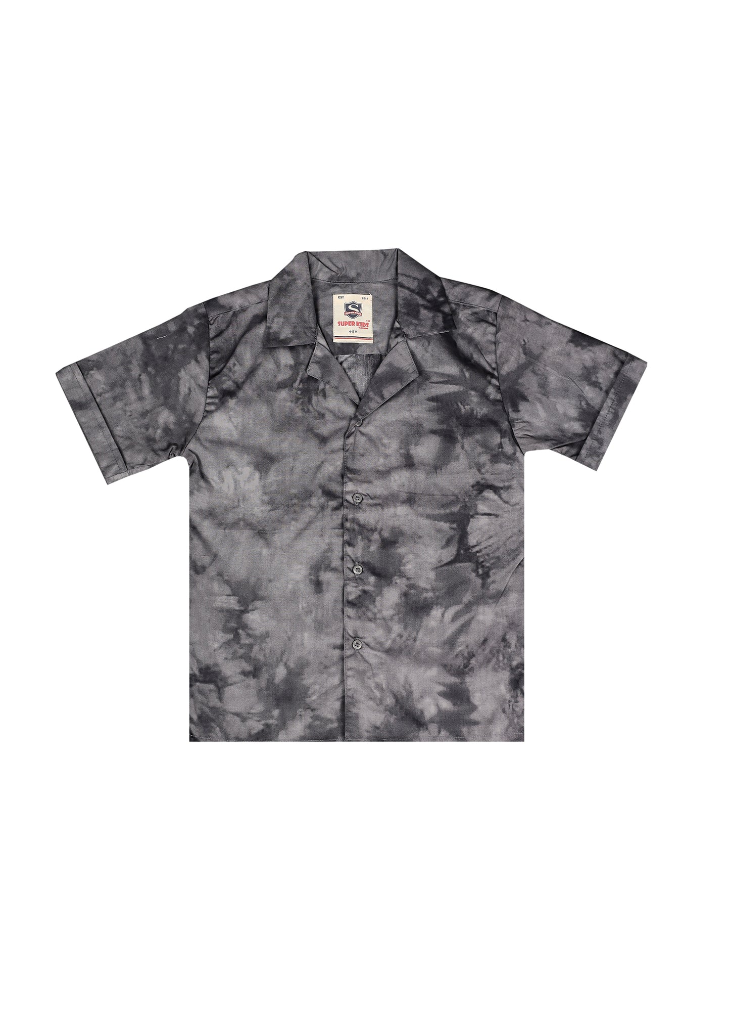 Dark Grey Tie-Dye Ressort Collor Shirt
