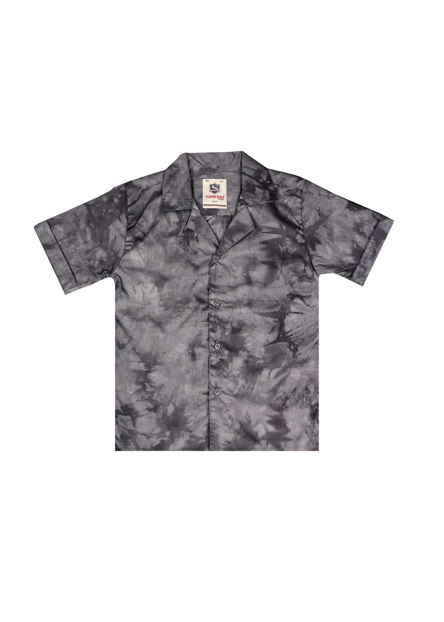 Dark Grey Tie-Dye Ressort Collor Shirt
