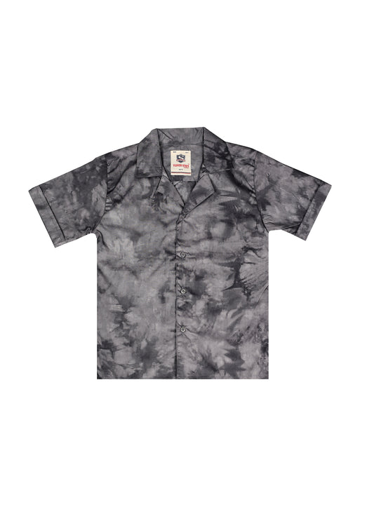 Dark Grey Tie-Dye Ressort Collor Shirt