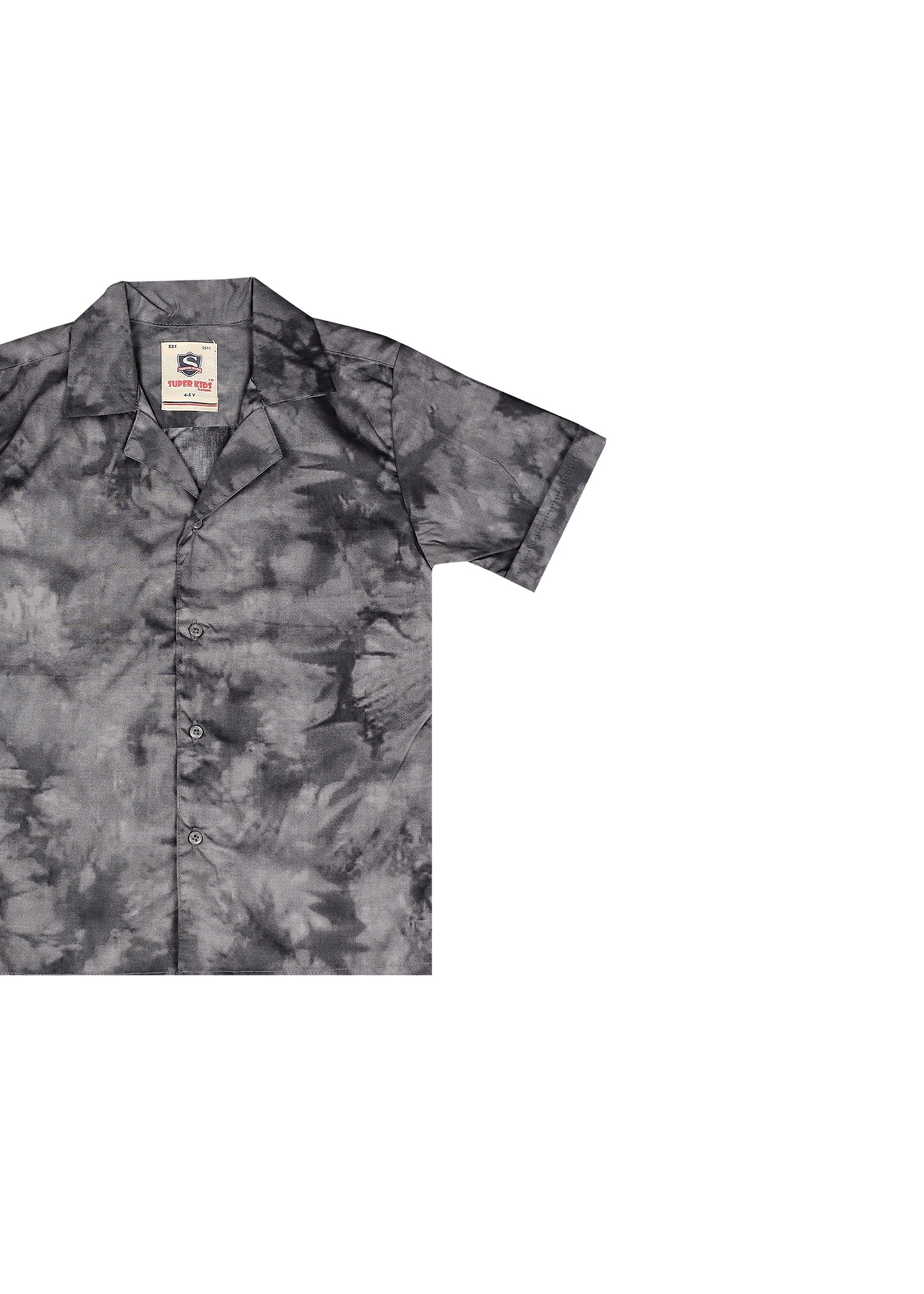 Dark Grey Tie-Dye Ressort Collor Shirt