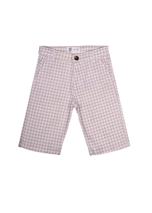 Kid's Checked Cotton Short