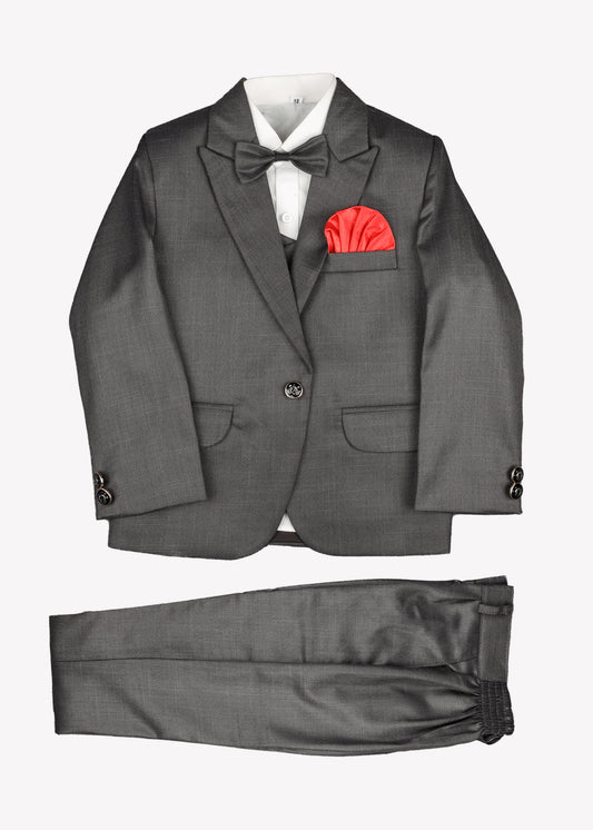 Boy's Coat Pant 5pcs- Charcoal