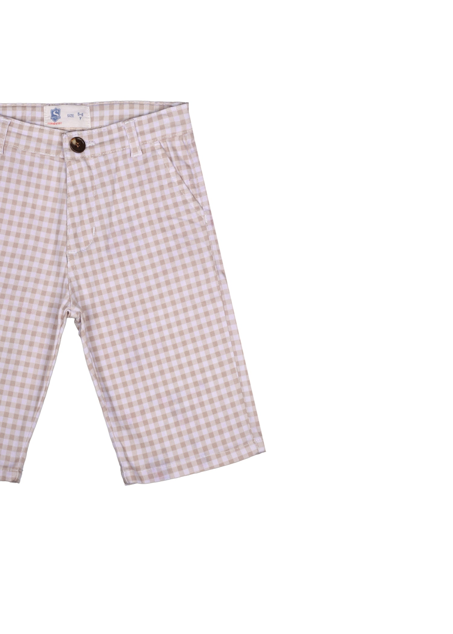 Kid's Checked Cotton Short