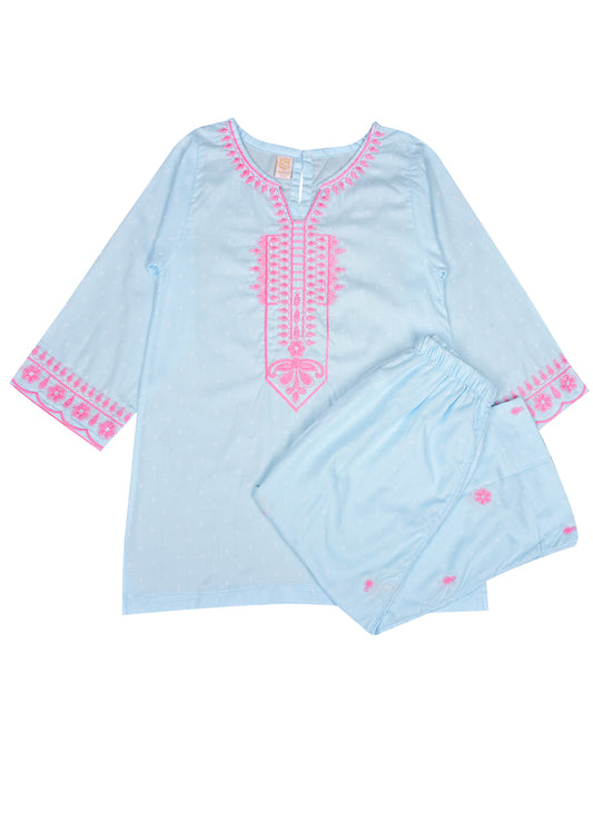 Embroidered Kameez With Embroidered Trouser