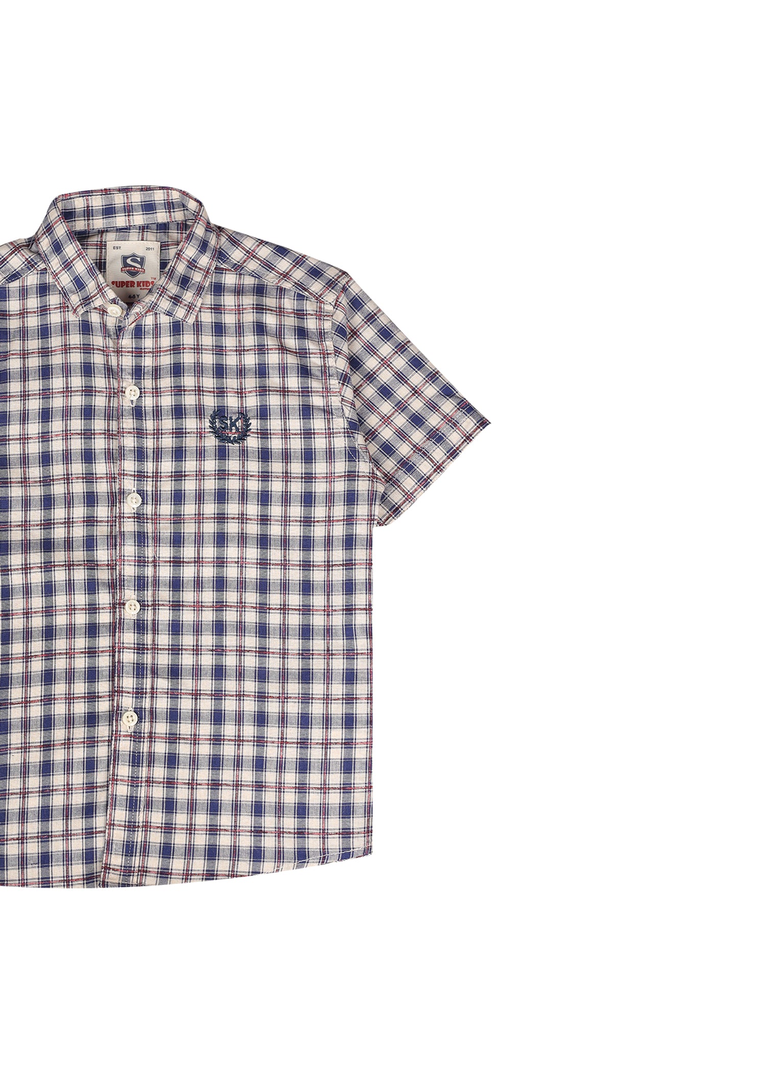 Blue Checked Short Sleeve Shirt