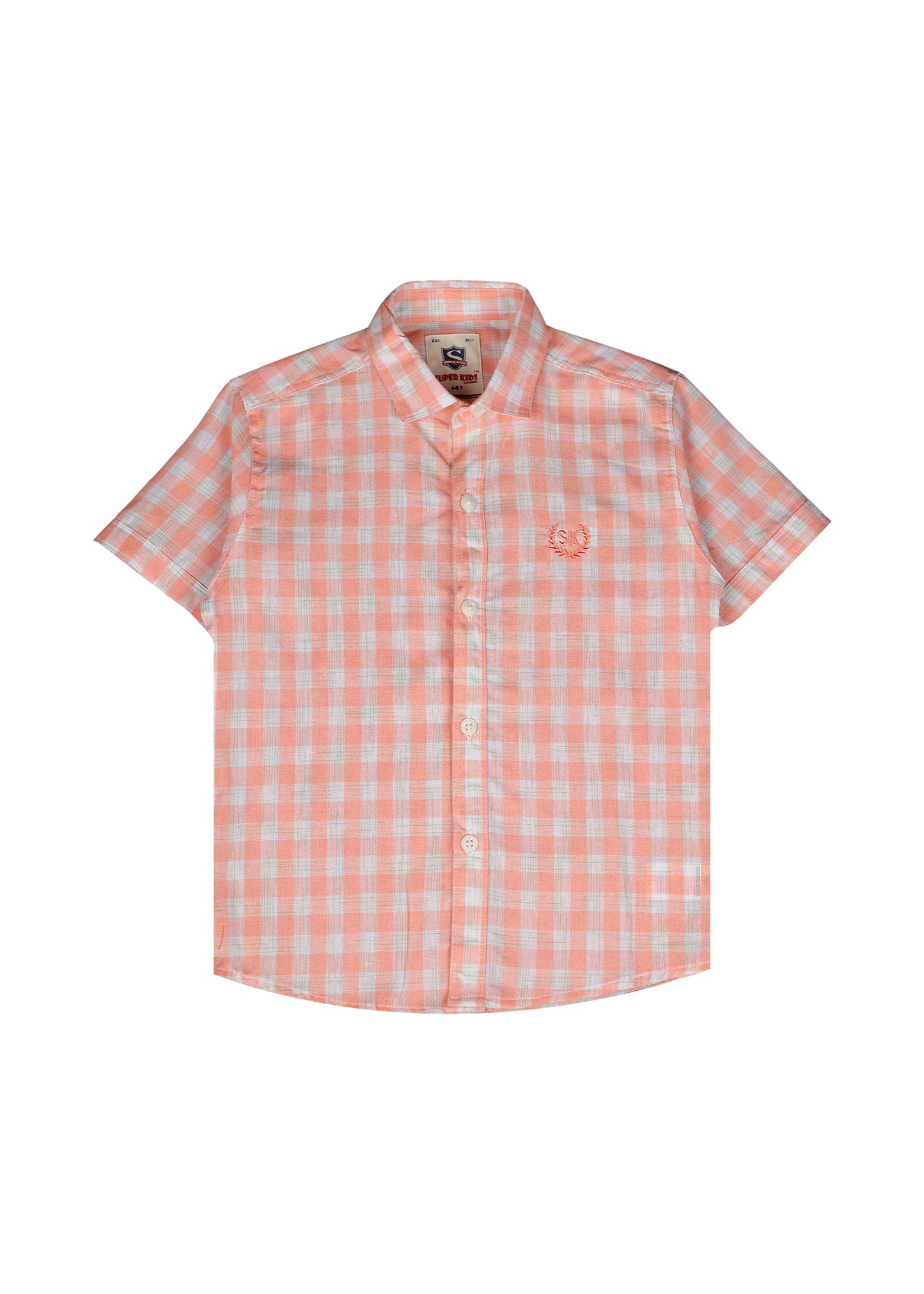 Light Pink Checked Short Sleeve Shirt