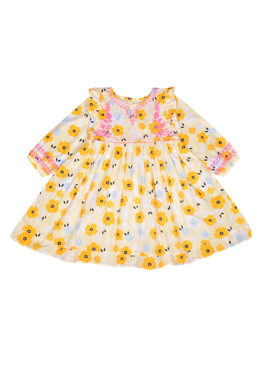 Floral Printed Long Frock