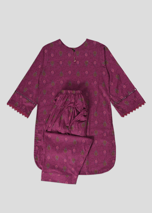 Ladies 2PC Printed Lawn Dress