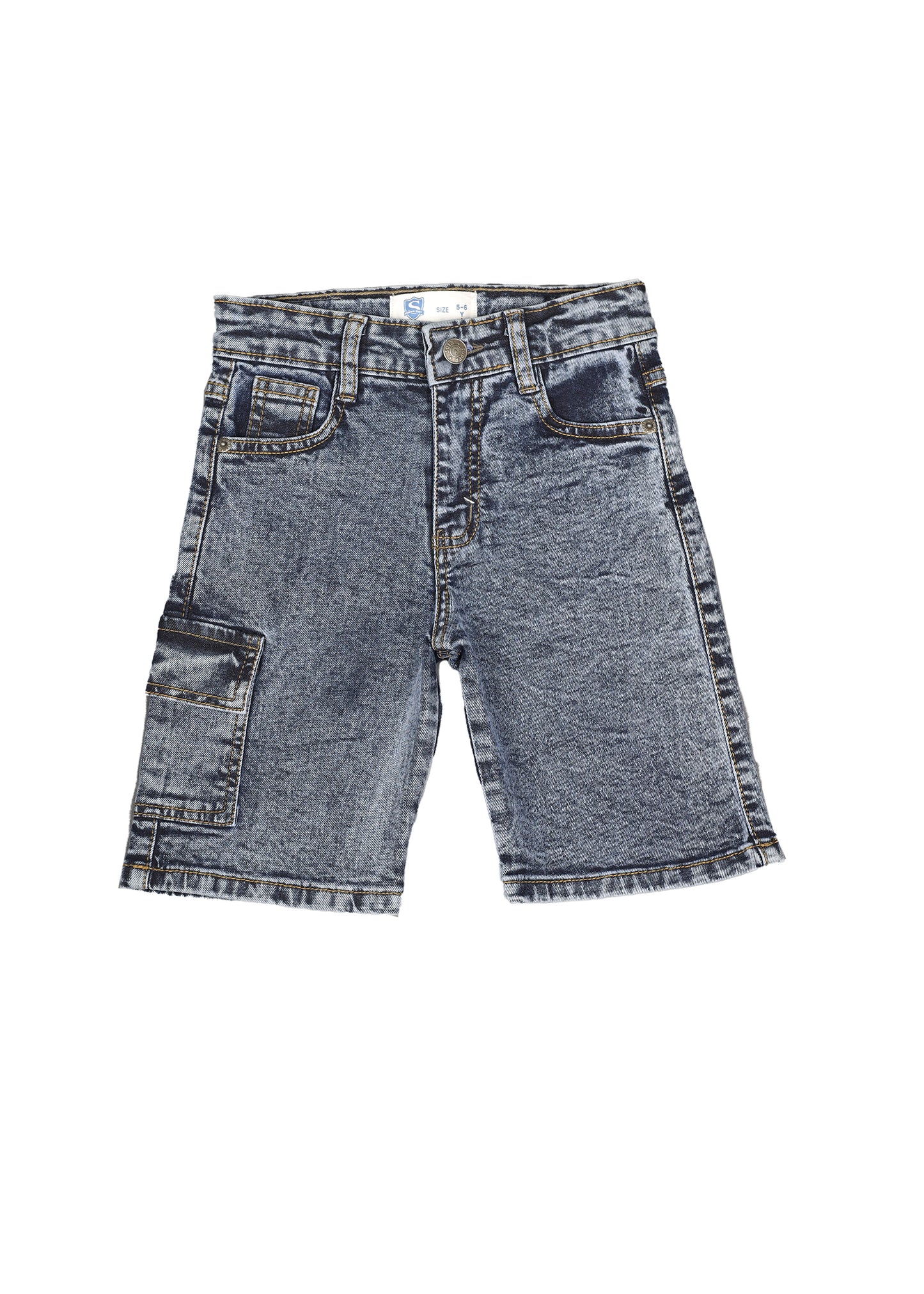 Faded Five Pocket Denim Short
