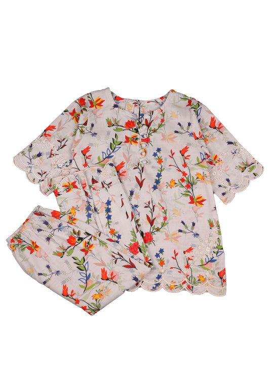 Printed Kameez With Loose buttom Trouser