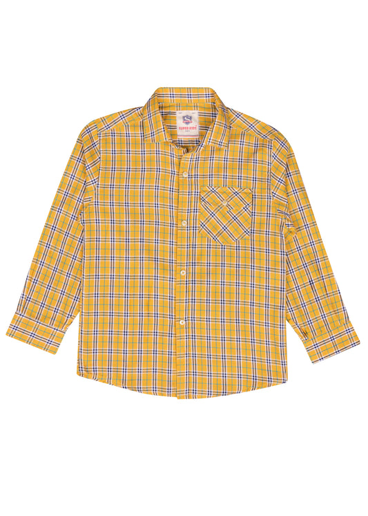 Mustard Checked Casual Shirt