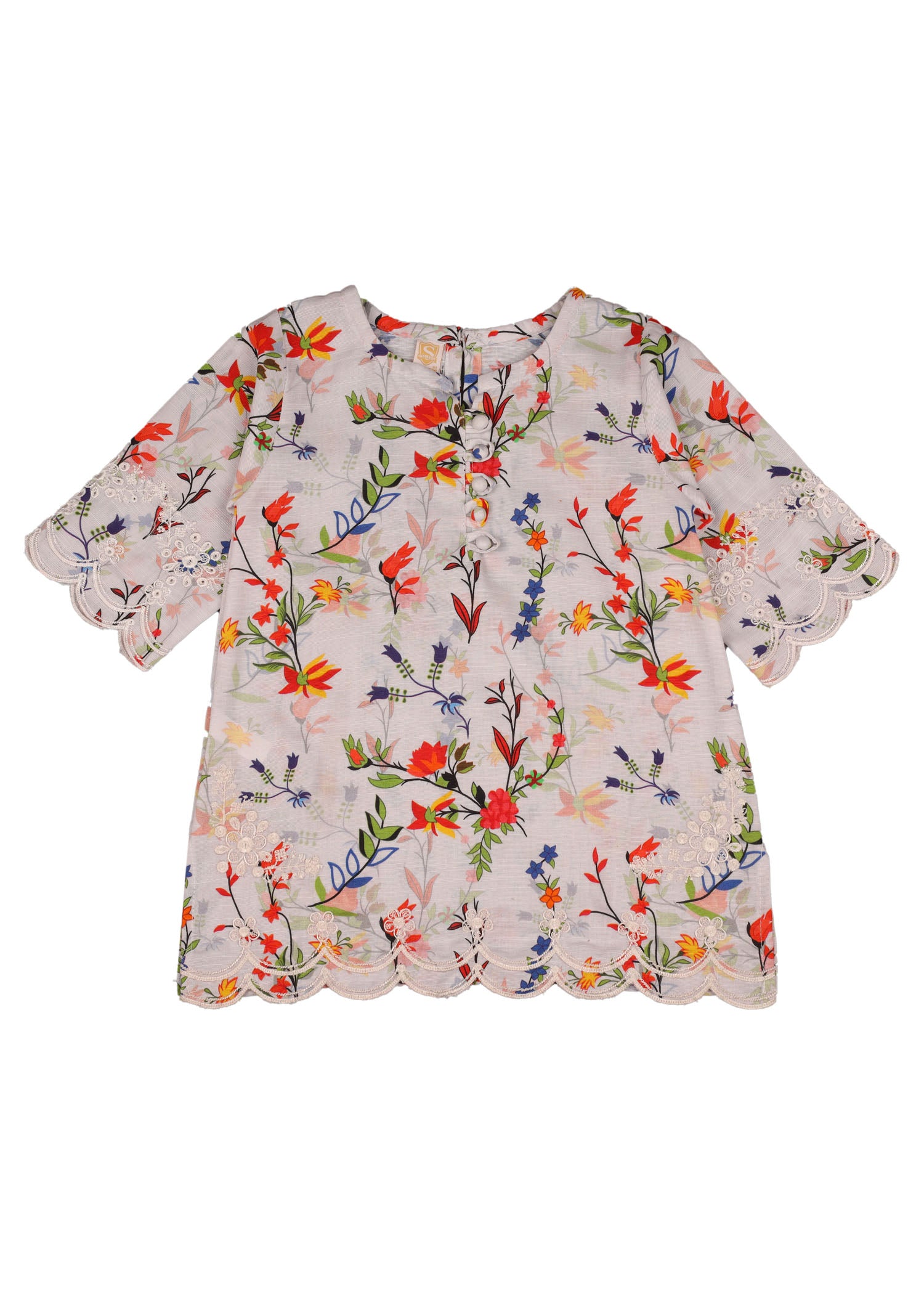 Printed Kameez With Loose buttom Trouser