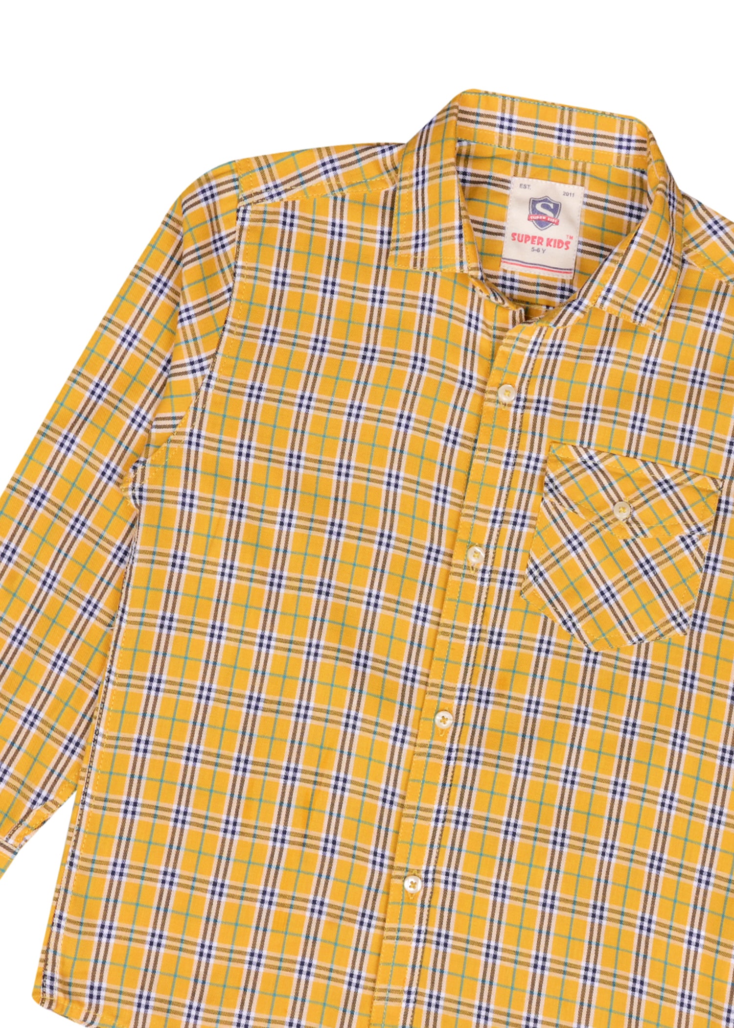 Mustard Checked Casual Shirt