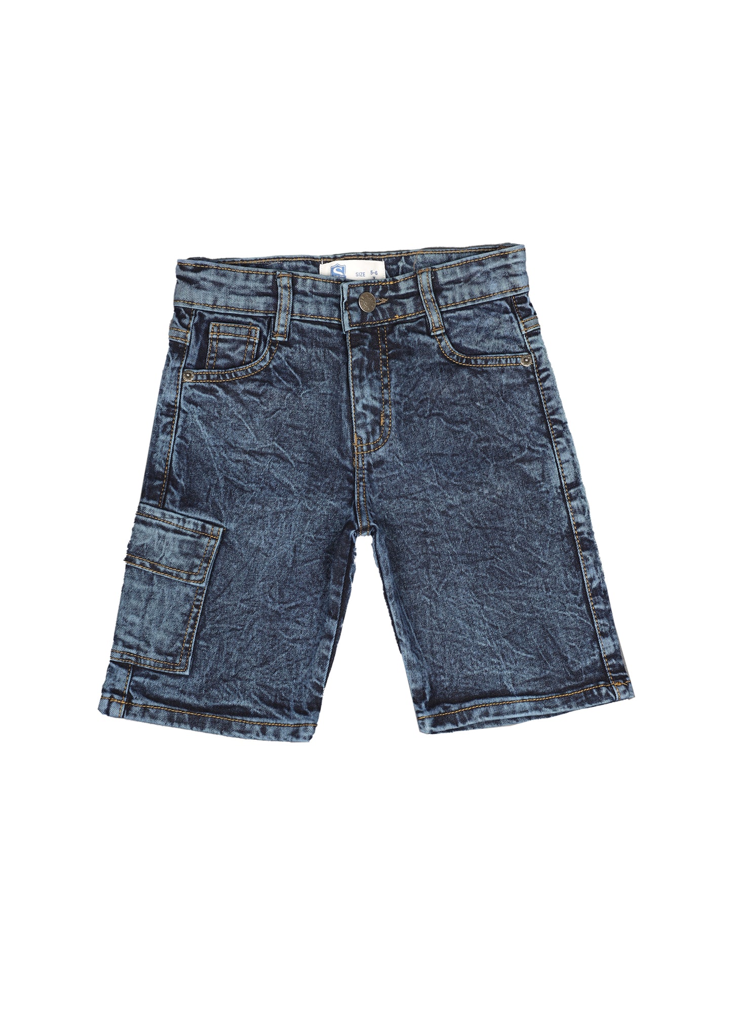 Faded Five Pocket Denim Short