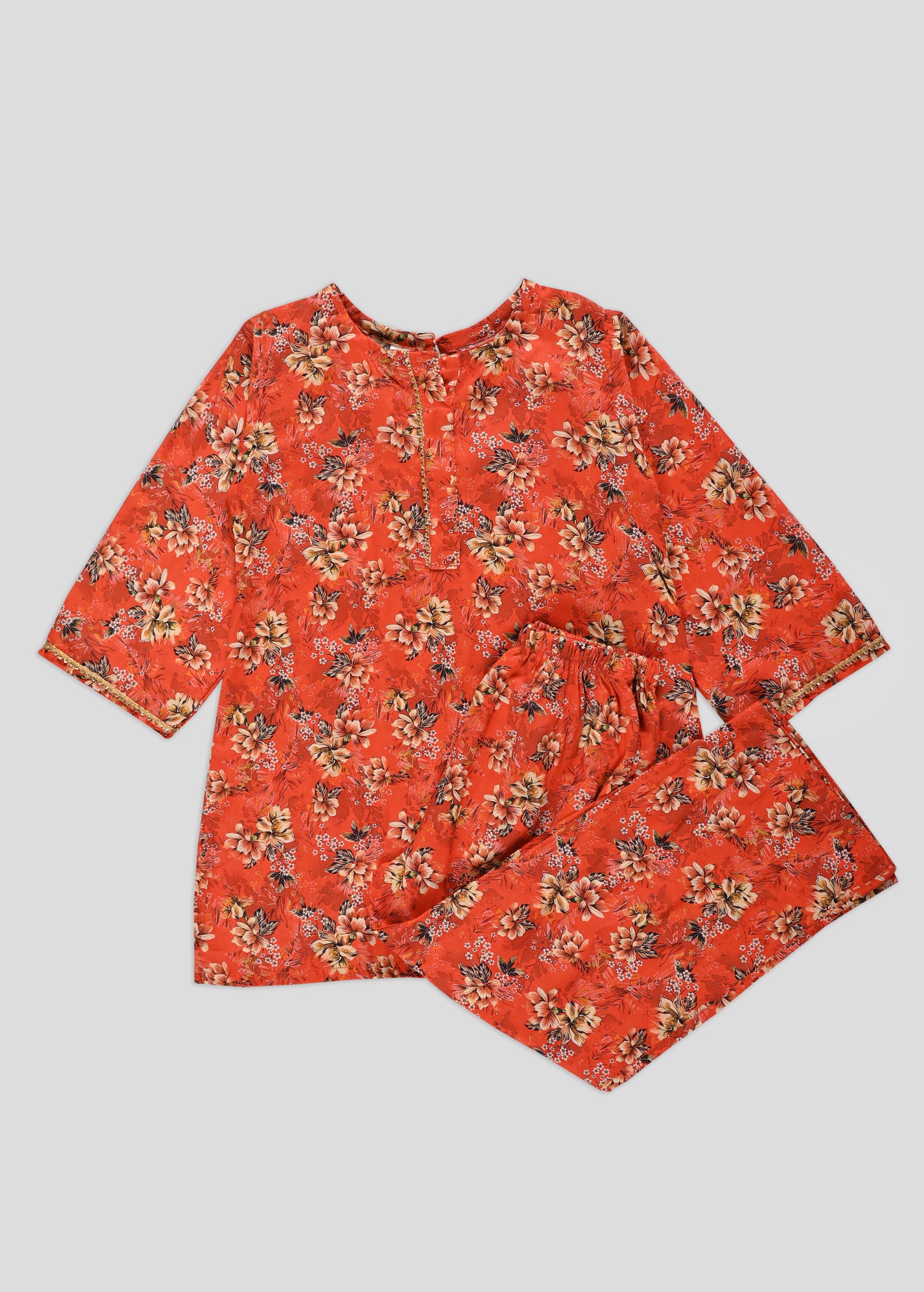 Embroidered Kurti With Trouser