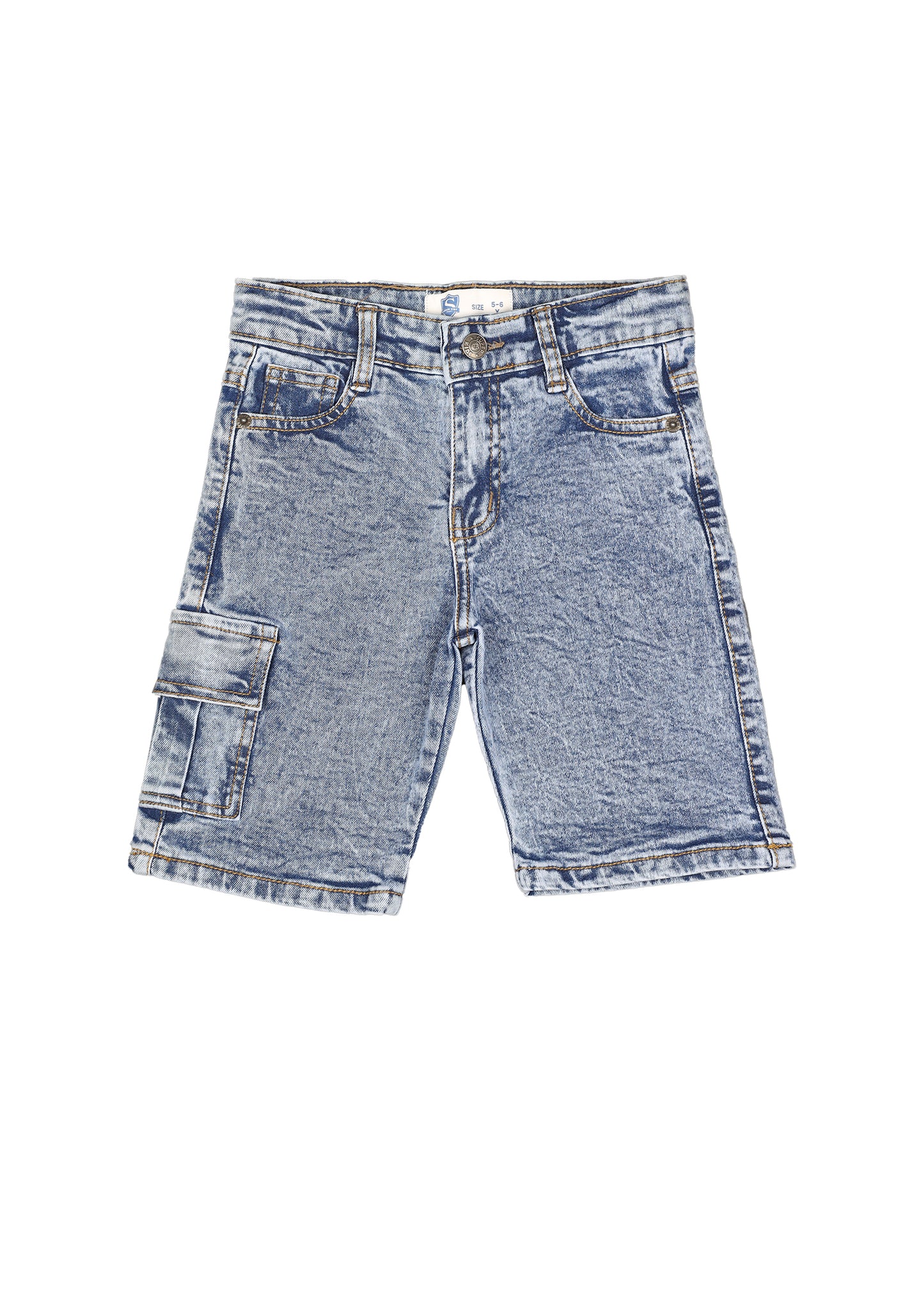 Faded Five Pocket Denim Short