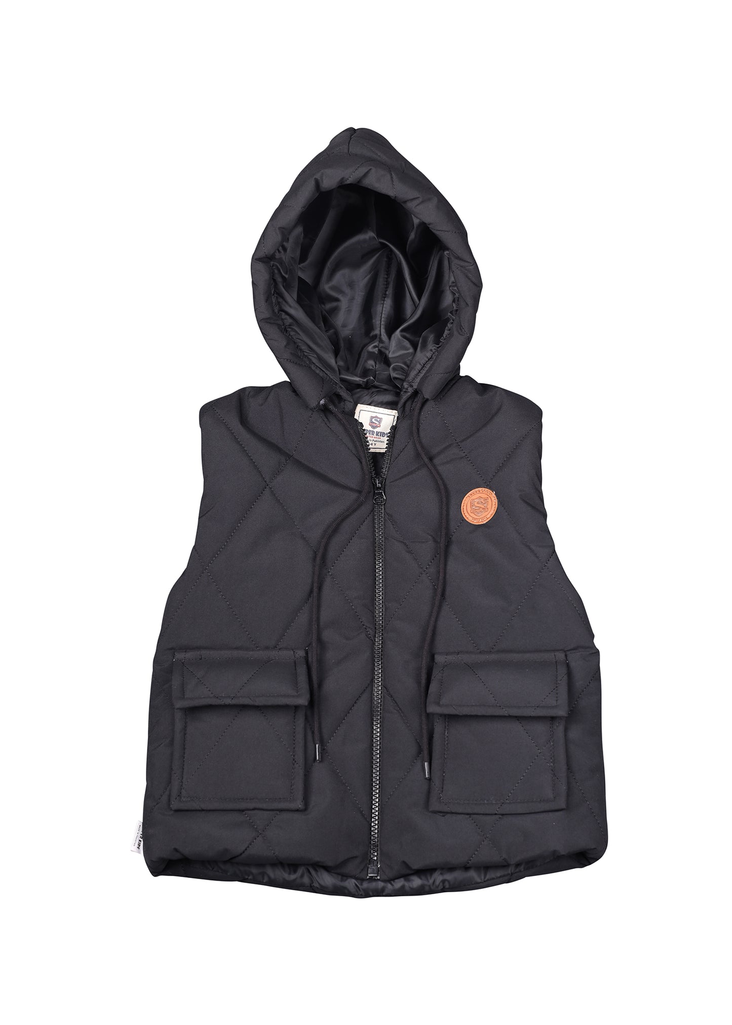 Block Pocketed Sleeveless Jacket