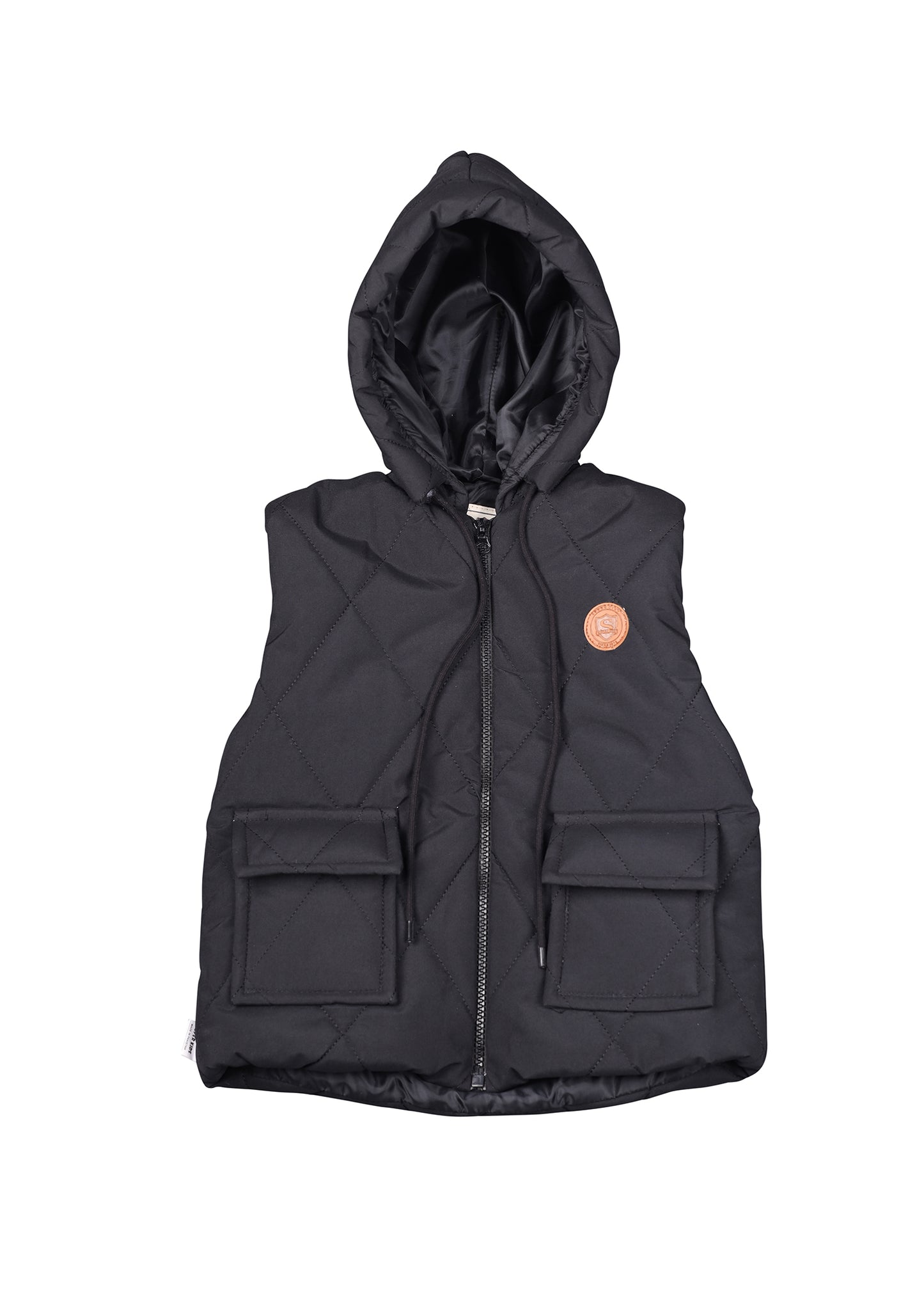 Block Pocketed Sleeveless Jacket