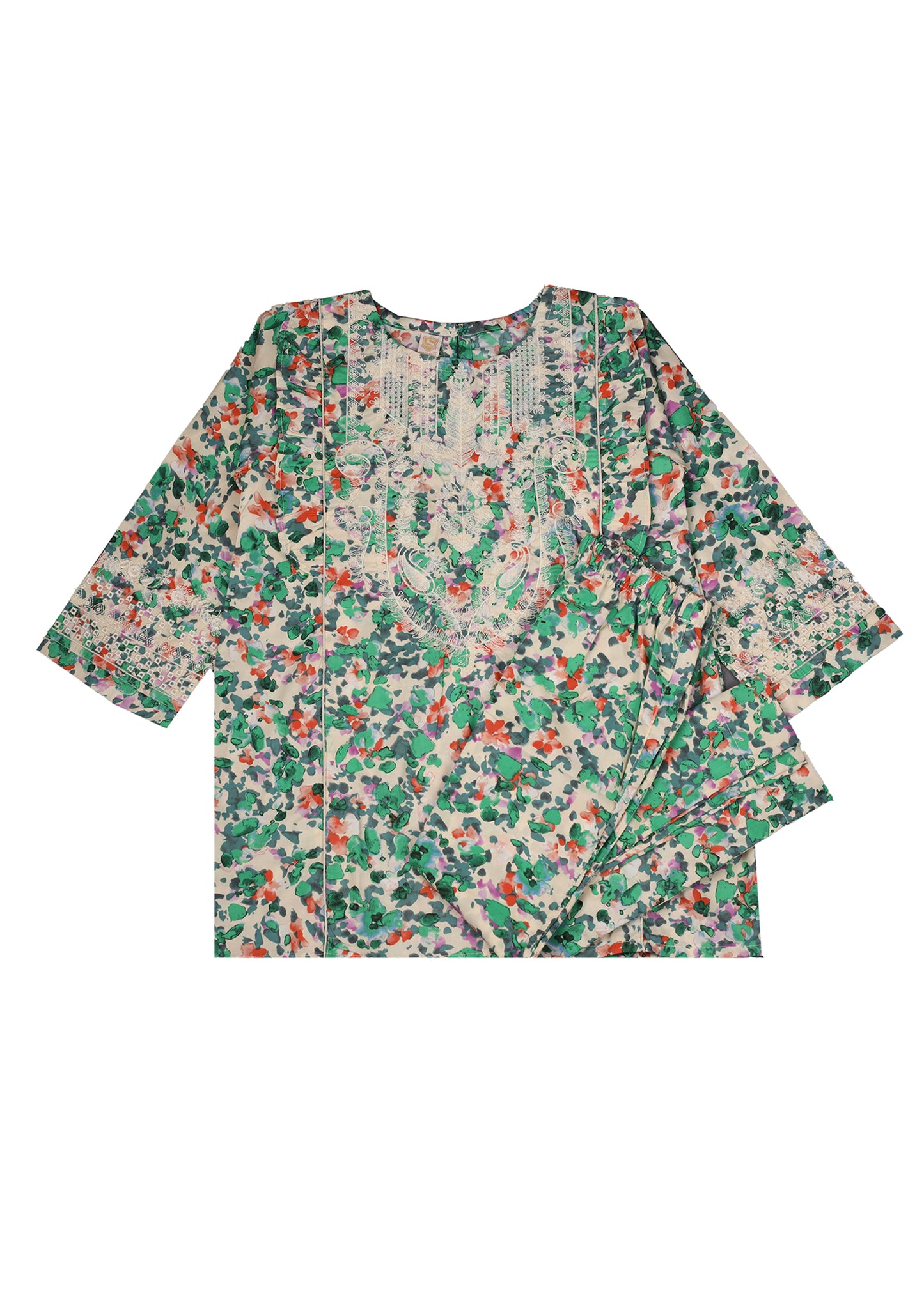 Embroidered Digital Printed Kameez & Trouser
