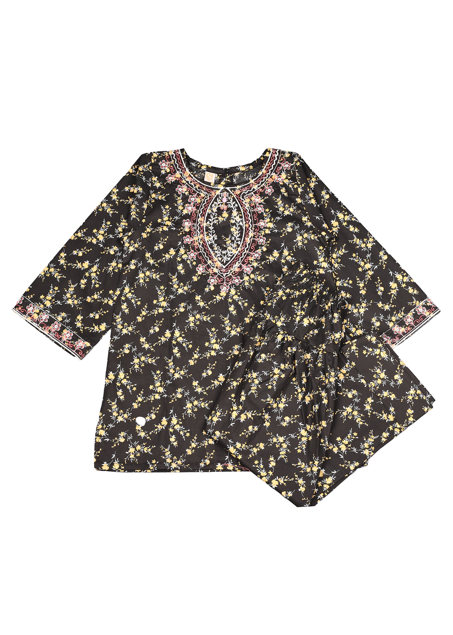 Embroidered Digital Printed Kameez & Farshi Shalwar