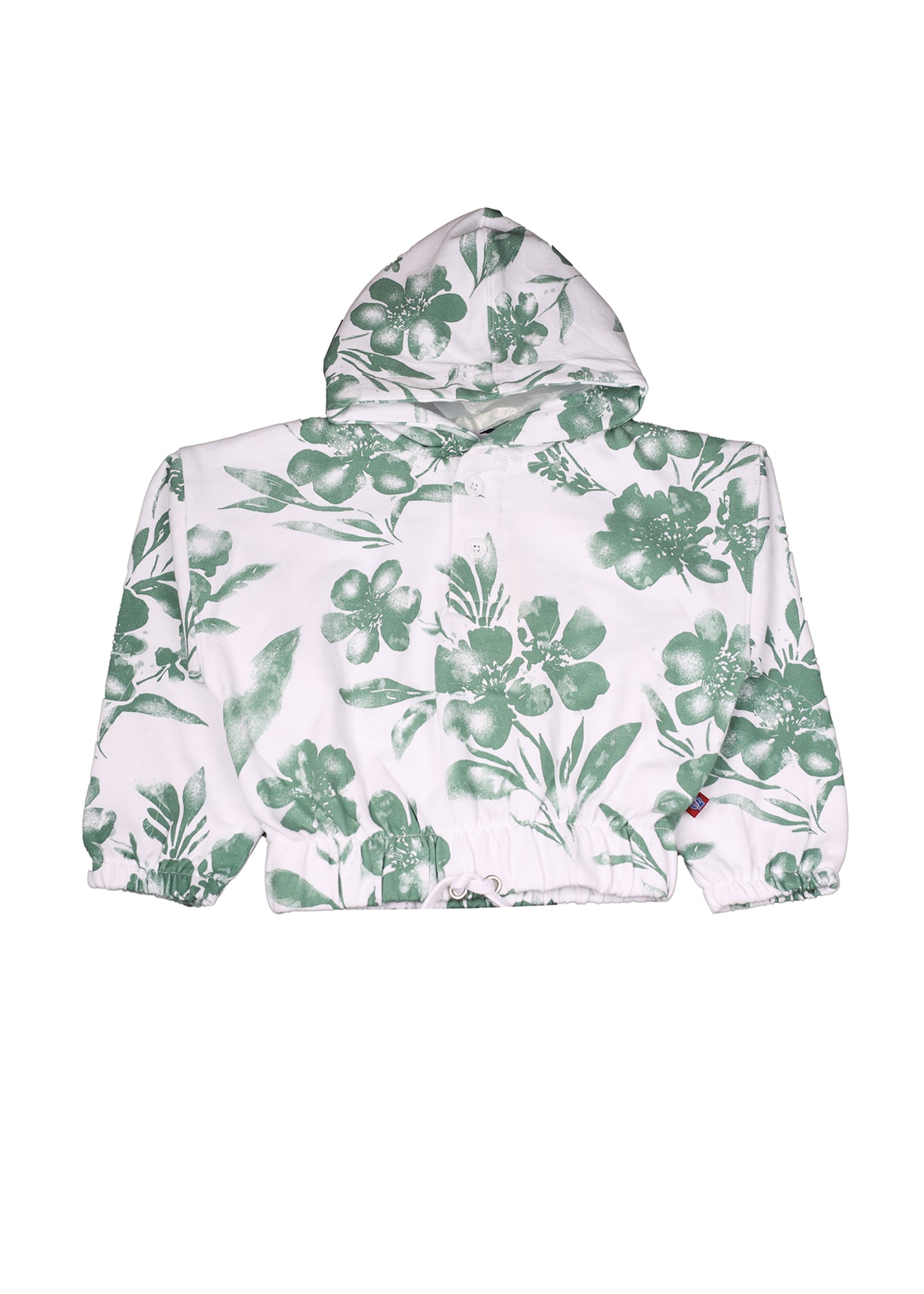 Floral Printed Crop Hoodie