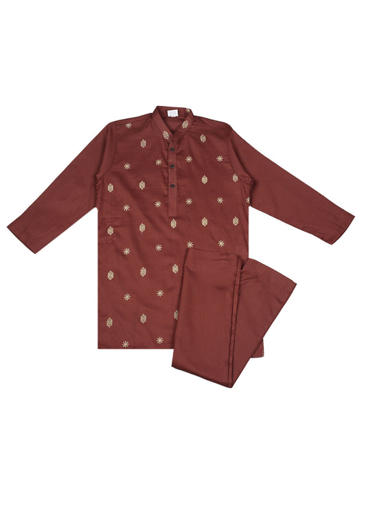 Boy's Embroidered Kurta & Shalwar