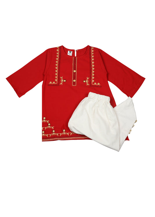 Embroidered Kameez With Shalwar