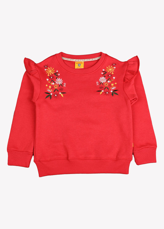 Red Embroidered SweatShirt