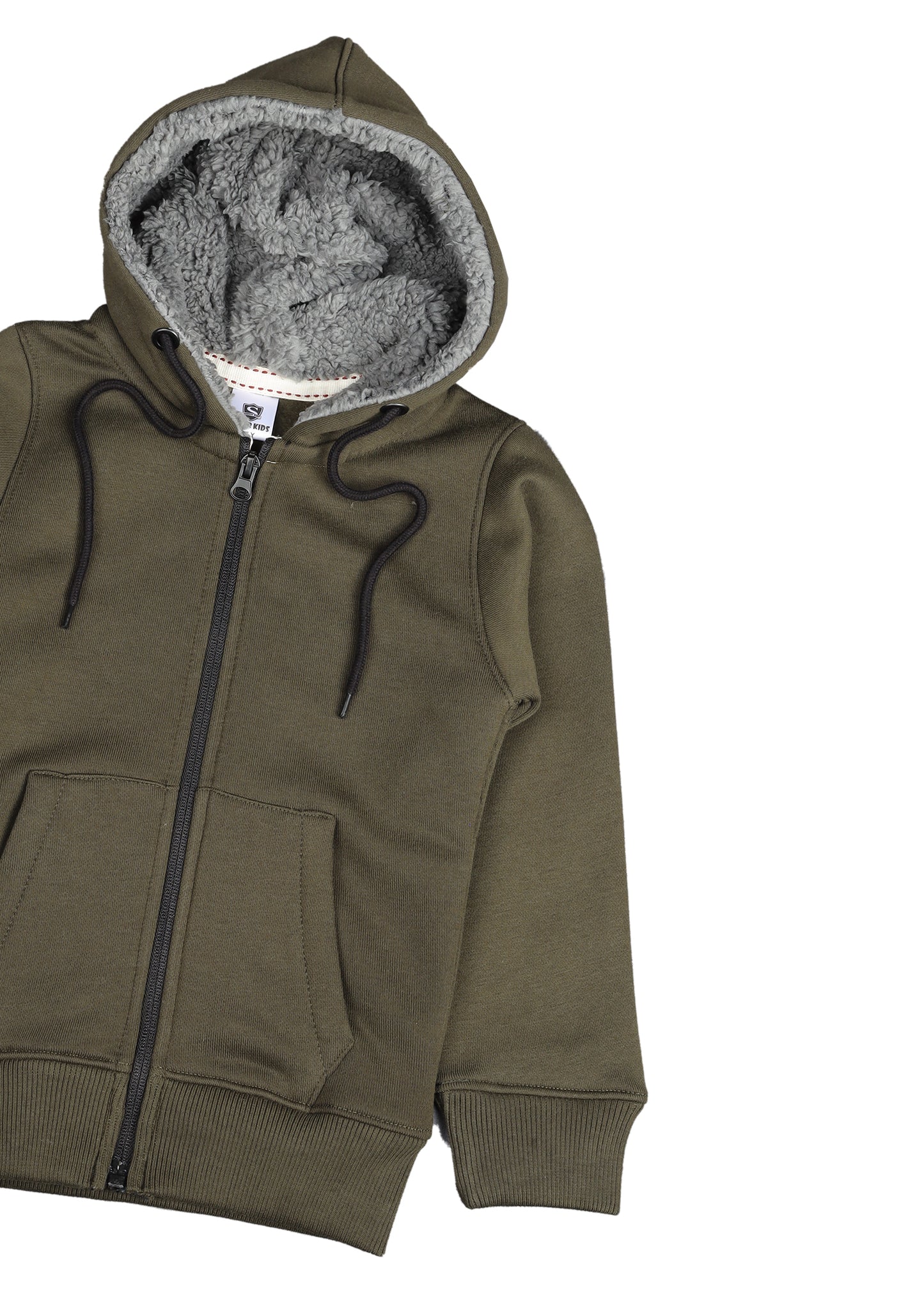Plain Olive Green Zipper Hoodie
