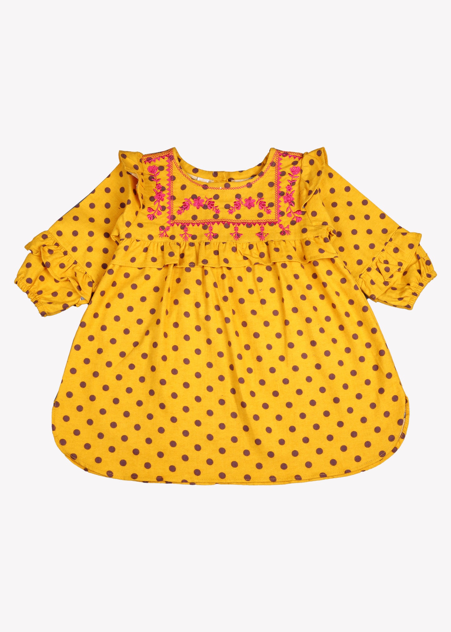 Mustard Embroiderd Top