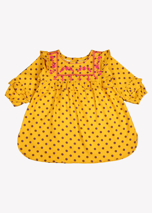 Mustard Embroiderd Top