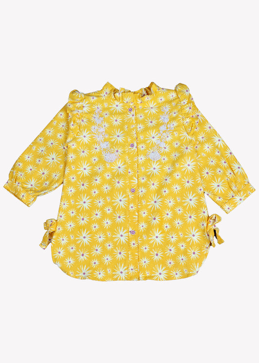 Yellow Embroiderd Top