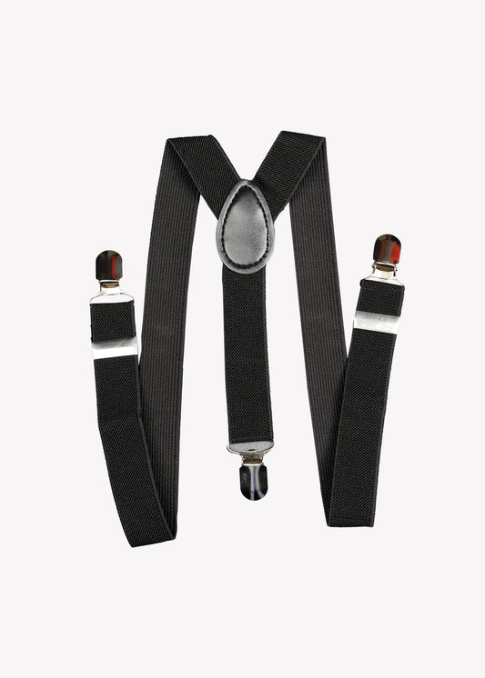 Boys Adjustable Black Suspenders