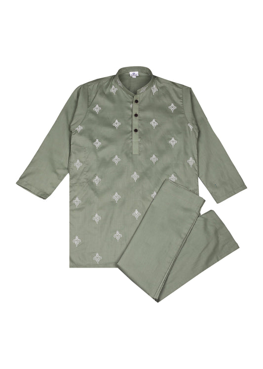 Boy's Embroidered Kurta & Trouser