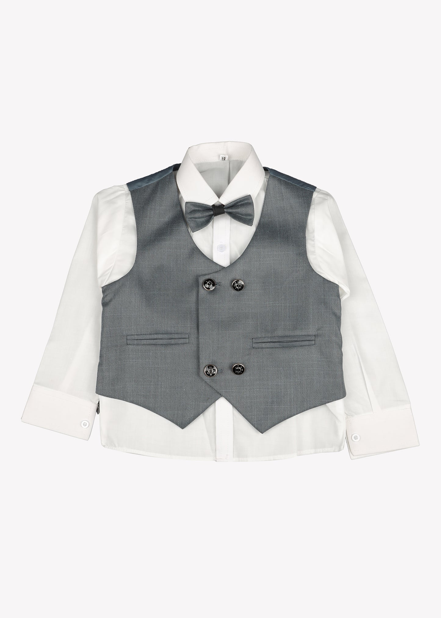 Boy's Coat Pant 5pcs- Dark Grey